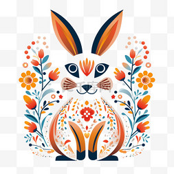 兔子建模图片_建模花纹兔子元素立体免抠图案