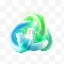 3d绿色铰链元素立体免抠图案
