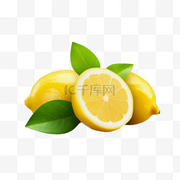 几何黄色柠檬元素立体免抠图案