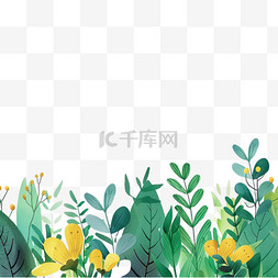 在底部图片_春天花朵植物卡通手绘元素