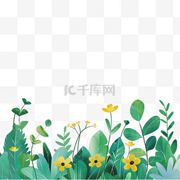 春天植物花朵卡通手绘元素