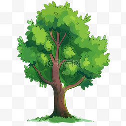 棕色大树图片_春天植树节大树手绘卡通元素