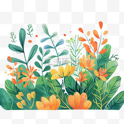春天植物花朵手绘元素卡通