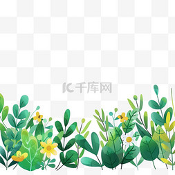 卡通底部图片_春天植物手绘花朵卡通元素