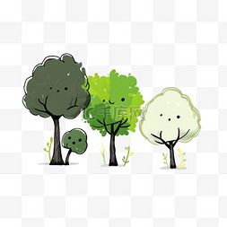 深绿纯色背景图片_春天植树节元素卡通手绘