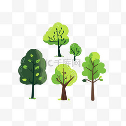 浅绿纯色背景图片_植树节卡通手绘春天元素