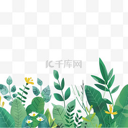 底部白色图片_植物花朵卡通手绘春天元素