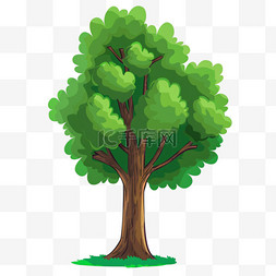 手绘树干绿色图片_植树节大树卡通春天手绘元素