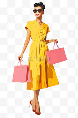 购物免抠妇女节女人元素