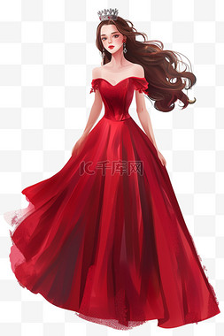 妇女节背景红色图片_手绘妇女节元素女王免抠