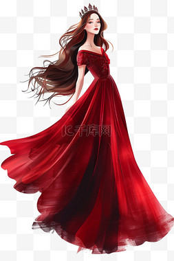 妇女节背景红色图片_手绘妇女节女王免抠元素