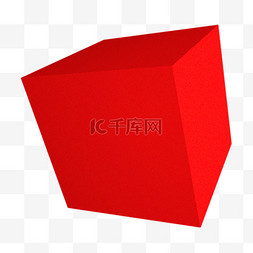 3d红色方块图片_立体简约红色方块图片