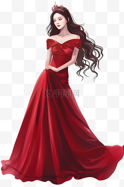 妇女节背景红色图片_妇女节女王手绘元素免抠