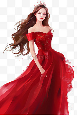 妇女节背景红色图片_妇女节手绘免抠女王元素