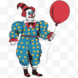 愚人节气球图片_卡通手绘愚人节小丑气球元素