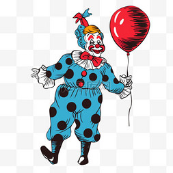 愚人节卡通小丑气球手绘元素
