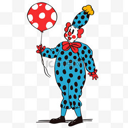 愚人节小丑气球卡通手绘元素