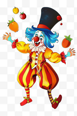 水果水果背景图片_愚人节小丑杂耍卡通元素