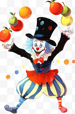 小丑杂耍卡通手绘愚人节元素