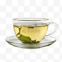 元素免抠茶叶一杯茶摄影图
