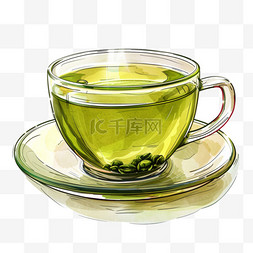 免抠茶叶元素一杯茶摄影图