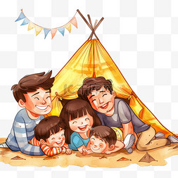 是露营的帐篷图片_孩子户外露营玩耍卡通元素