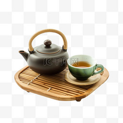 茶壶背景图片_茶壶茶叶摄影图茶盘免抠元素