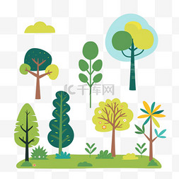 植物树木手绘免抠春天元素