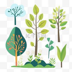 不同视角de树木图片_春天植物免抠元素树木手绘