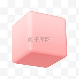 立体方块正方形图片_C4D立体简约粉色方块设计图