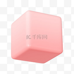 C4D立体简约粉色方块设计图