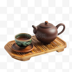 茶壶茶叶茶盘免抠元素摄影图
