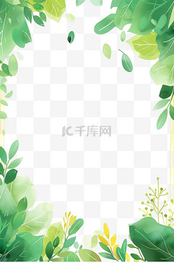 春天的中间图片_春天绿植边框手绘免抠元素