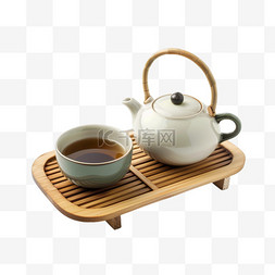 茶壶茶叶摄影图茶盘免抠元素