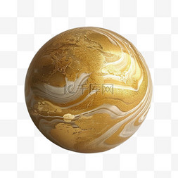 球体装饰图片_金色球体元素立体免抠图案装饰