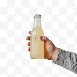 玻璃瓶饮料元素立体免抠图案ai绘