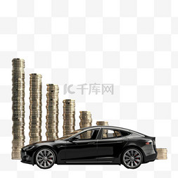 汽车4个轮子图片_金融汽车元素立体免抠图案