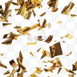 金箔碎片元素立体免抠图案
