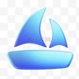 3D玻璃风旅游轮船png图片