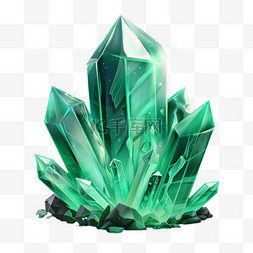 绿色水晶图片_绿色水晶元素立体免抠图案