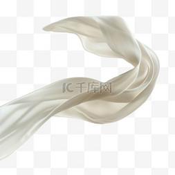 白色丝绸元素立体免抠图案