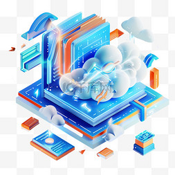 靛蓝色边框图片_工程软件3d科技免抠元素