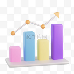 流量增长图片_3D数据增长报表上升立体增长年报