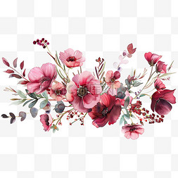 手绘春天红色花朵图片_花朵红色粉色手绘春天元素