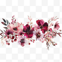 花朵红色粉色春天手绘元素