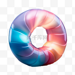 彩色圆环图片_彩色圆环充气元素立体免抠图案