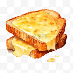 奶酪吐司元素立体免抠图案
