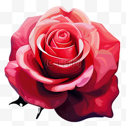玫瑰花图片_玫瑰花色彩元素立体免抠图案