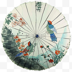 手绘中式海报图片_清明节素材油纸伞手绘风格