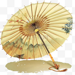 古风油纸伞插画图片_清明节素材油纸伞手绘风格
